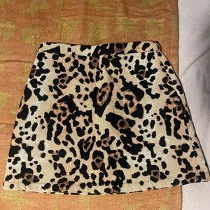 Leopard A Line Mini Skirt
